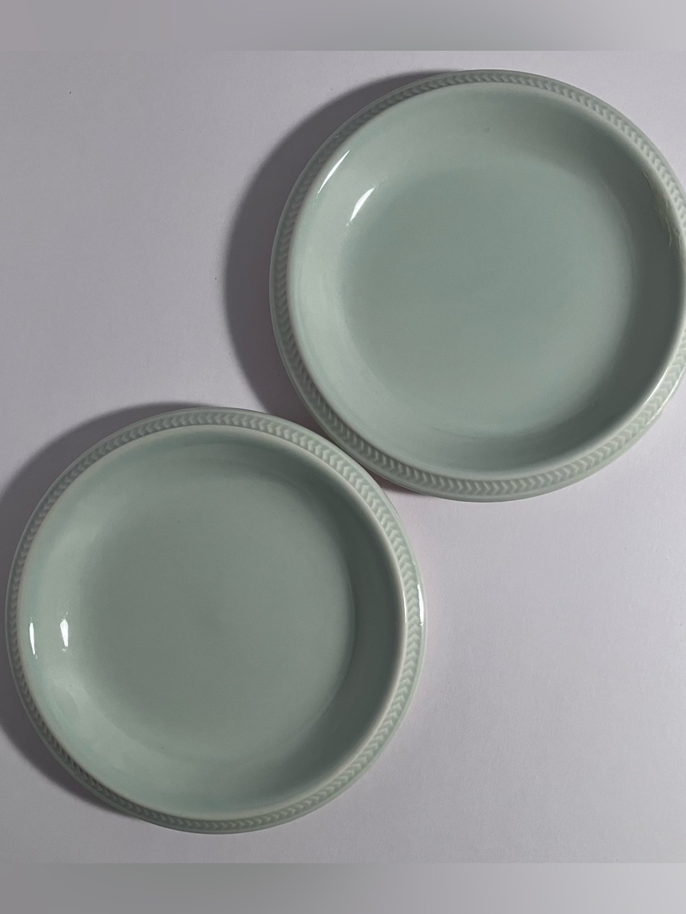 2 Rare WEDGWOOD Coasters / WEEKDAY WEEKEND Green / RETIRED in  2000 / Exquisite